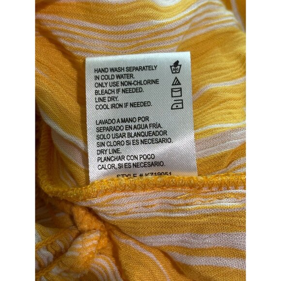 Yellow & White Striped Sleeveless Sundress With Ruffle Hem - Picture 6 of 11